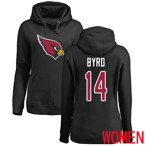 Arizona Cardinals Black Women Damiere Byrd Name And Number Logo NFL Football 14 Pullover Hoodie Sweatshirts